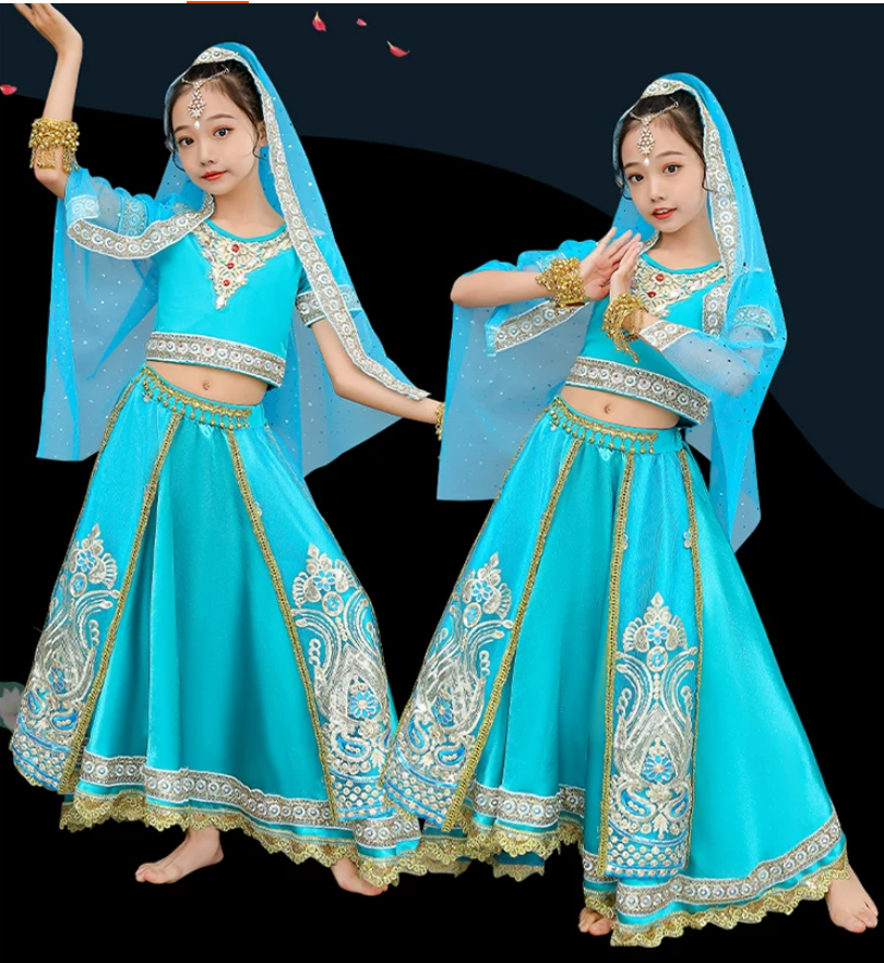 Salwar Kameez Set - Pakaian Tari Etnik India Eksotis untuk