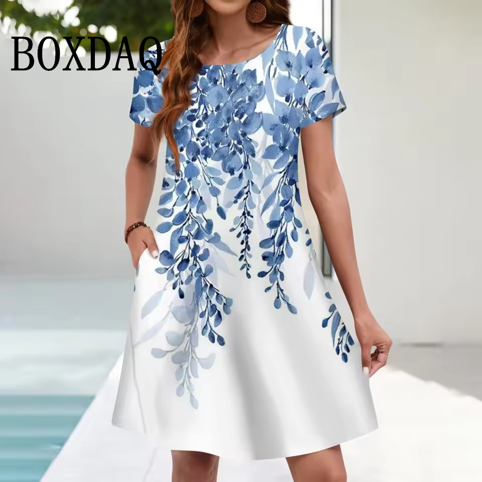 Ethnic Fashion Dress - Gaun pantai wanita, baju matahari kasual