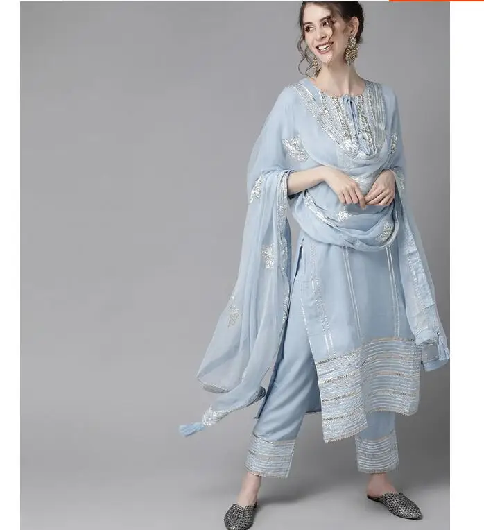Salwar Kameez Set - Tradisional India Punjabi bordir gaya etnik