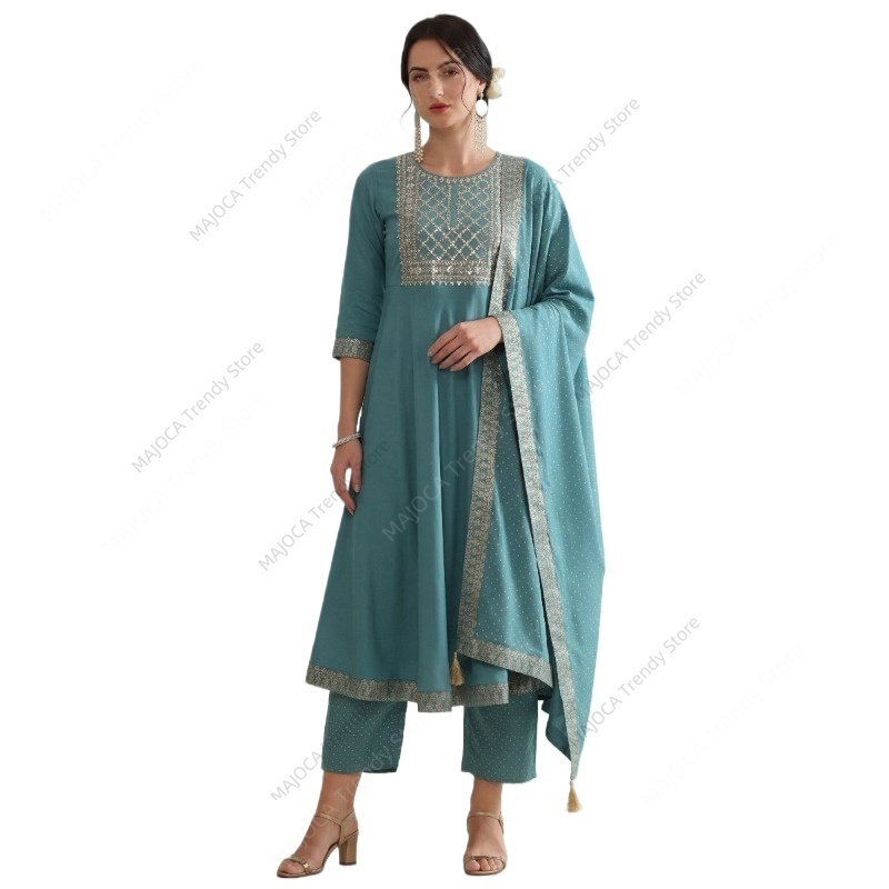 Salwar Kameez Set - Setelan 3 Potong Wanita India Warna