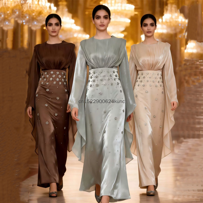Salwar Kameez Set - 2pcs Set Gaun Pesta Mewah Berhias