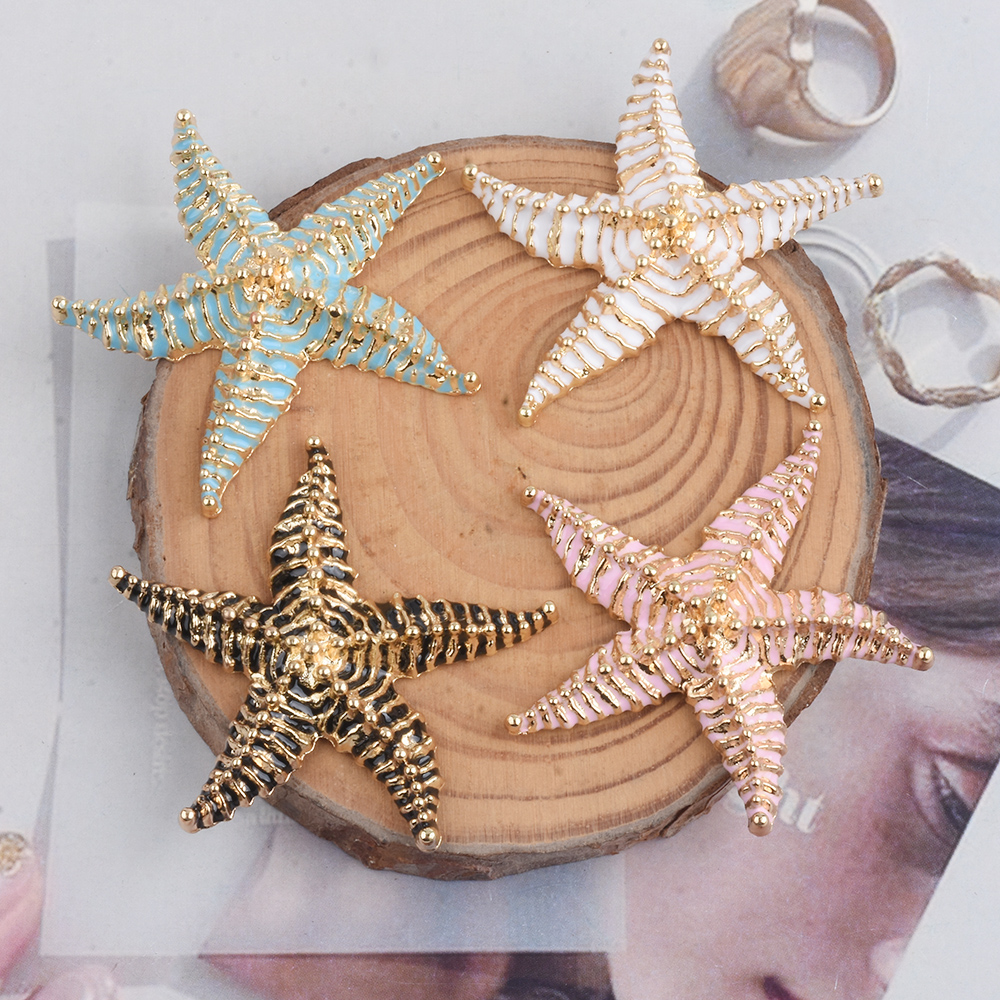Ethnic Fashion Trends 2026 - Anting-anting bintang laut enamel warna pink,