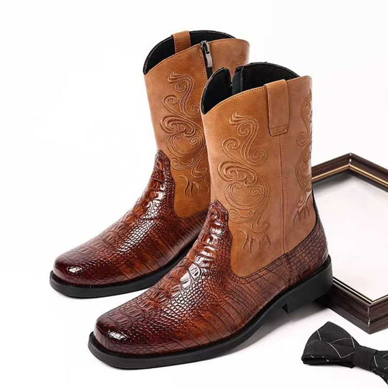 Ethnic Fashion Men - Sepatu Bot Koboi Barat Kasual Pria