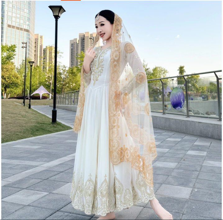 Salwar Kameez Set - Pakaian Tradisional India Kostum Tari Xinjiang