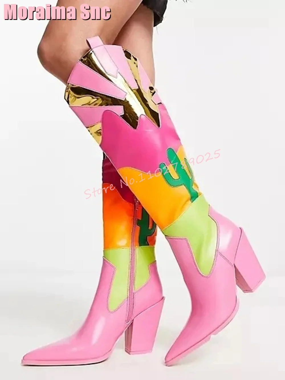 Sepatu bot panjang ritsleting  - Ethnic Fashion Runway ulasan dan harga