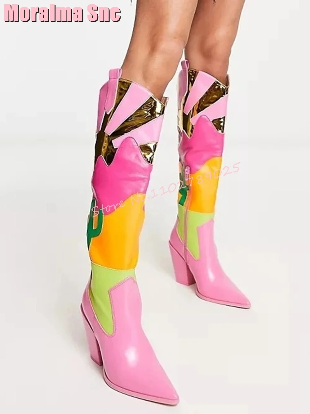 Sepatu bot panjang ritsleting  - Ethnic Fashion Runway ulasan dan harga