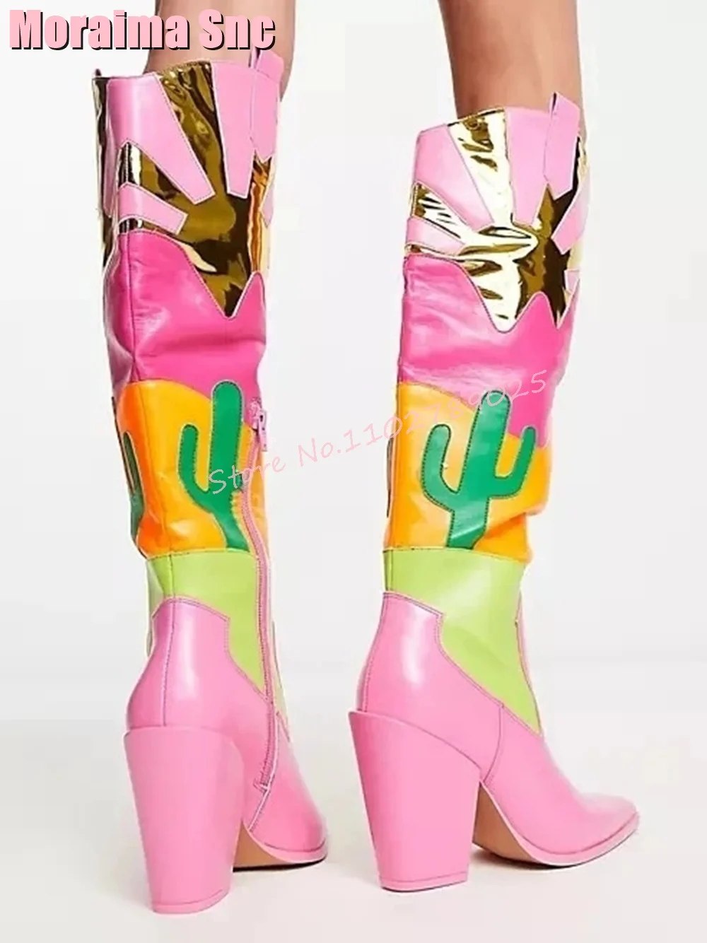 Sepatu bot panjang ritsleting  - Ethnic Fashion Runway ulasan dan harga