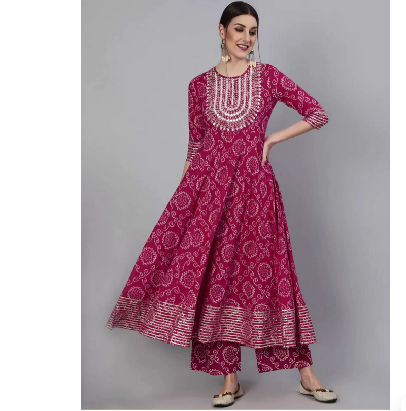Set 3 Potong Wanita Motif Bung - Salwar Kameez Set ulasan dan harga