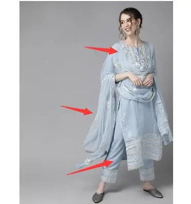 Tradisional India Punjabi bord - Salwar Kameez Set ulasan dan harga