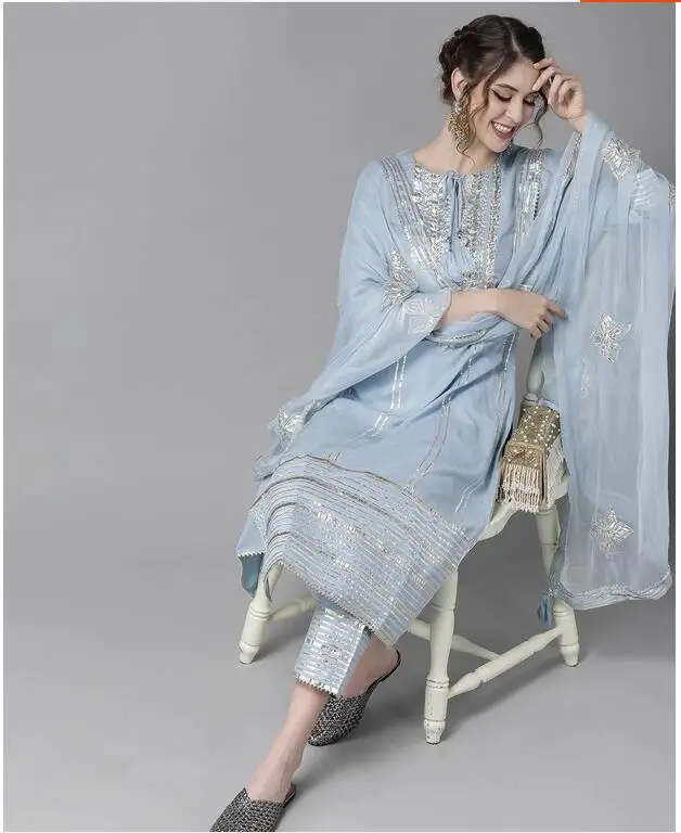 Tradisional India Punjabi bord - Salwar Kameez Set ulasan dan harga
