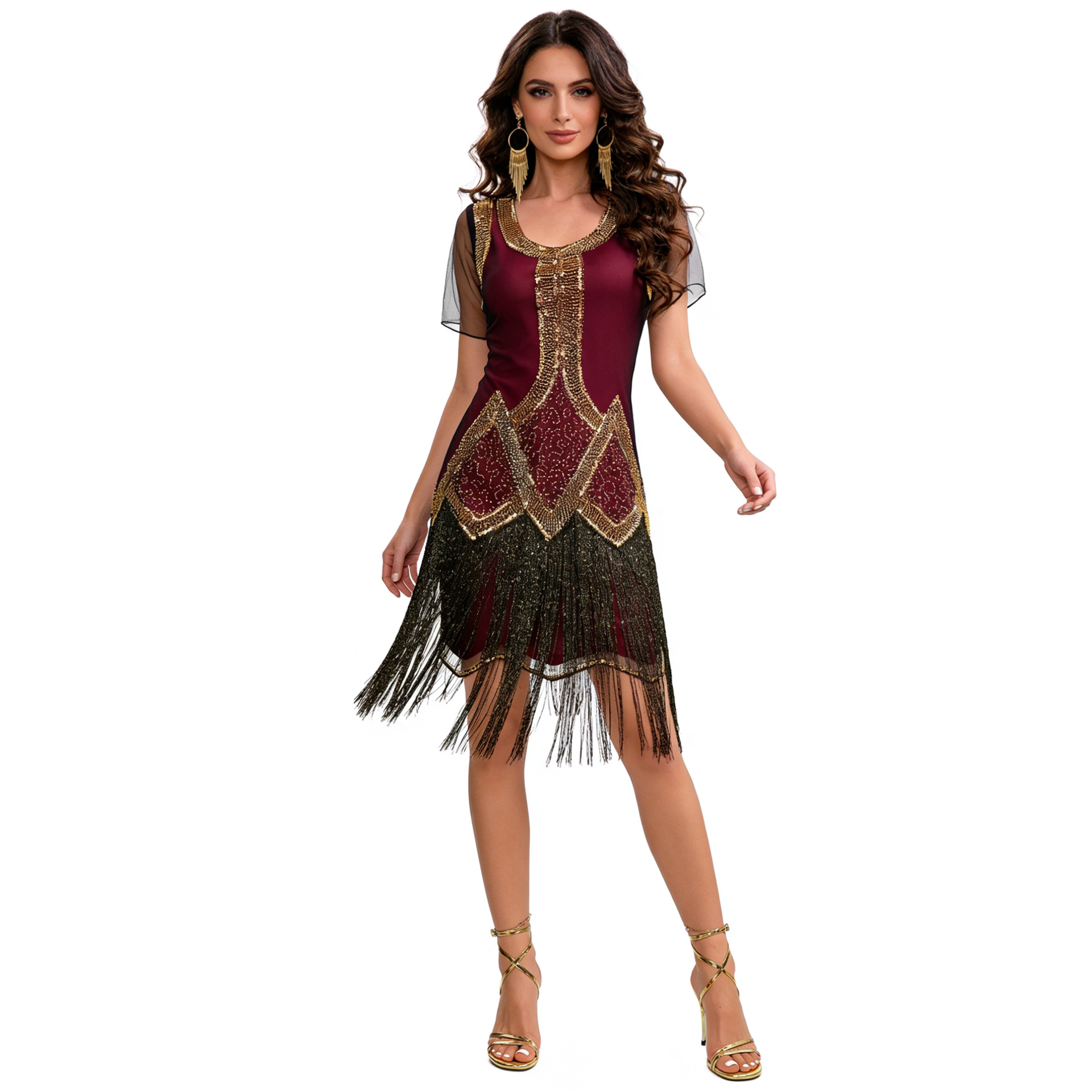 Gaun Payet Retro Era 1920-an u - Ethnic Fashion Dress ulasan dan harga