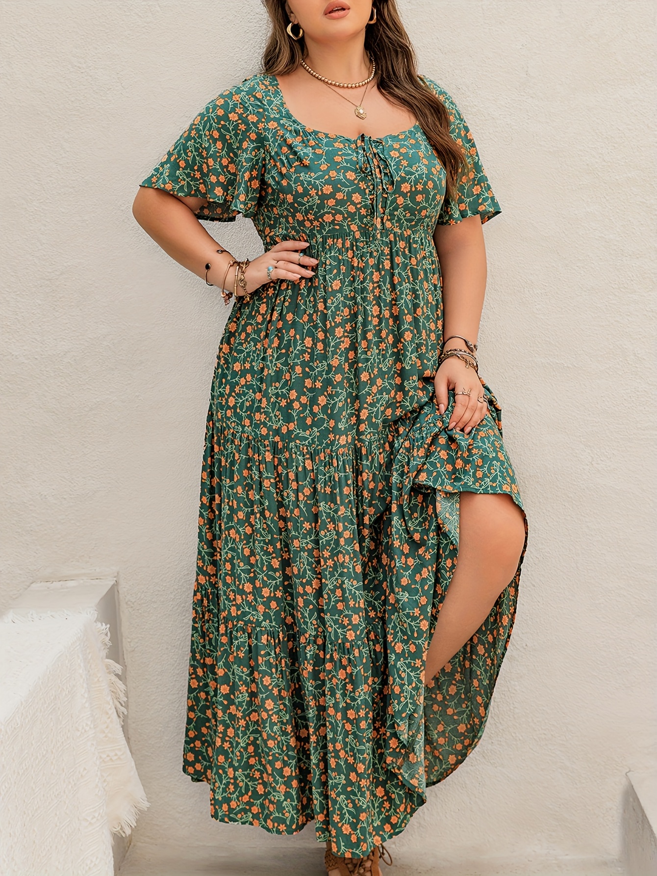 Gaun Panjang Bohemian Ukuran B - Ethnic Fashion Dress ulasan dan harga
