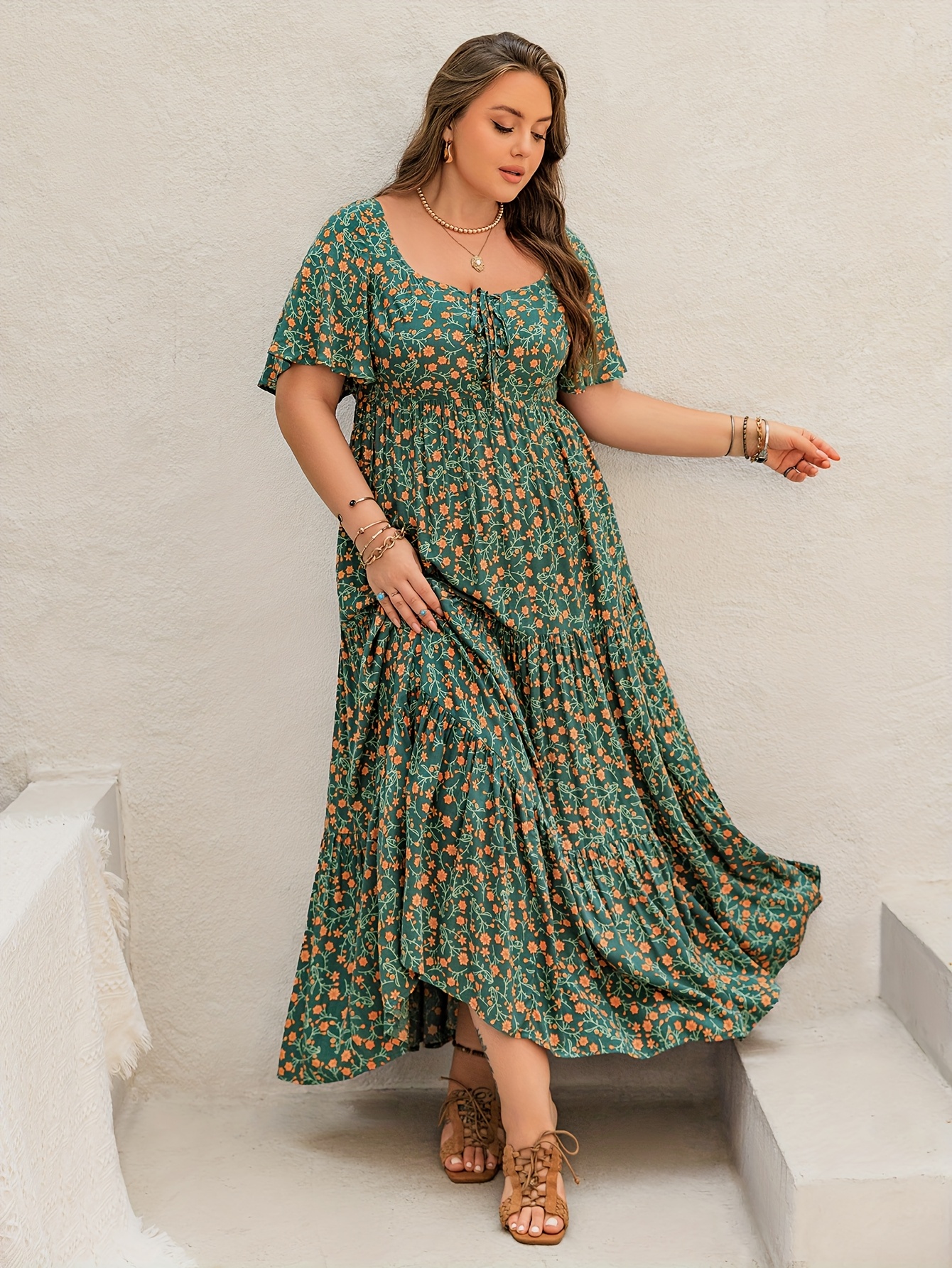 Gaun Panjang Bohemian Ukuran B - Ethnic Fashion Dress ulasan dan harga