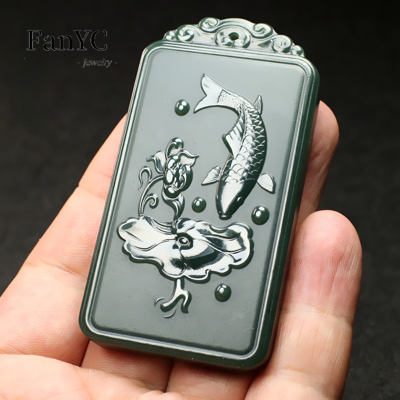 Hetian Jade Qingyu Guanyin kal - Ethnic Fashion Men ulasan dan harga