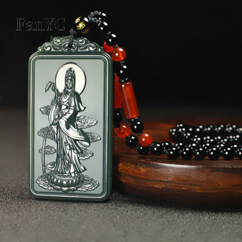 Hetian Jade Qingyu Guanyin kal - Ethnic Fashion Men ulasan dan harga