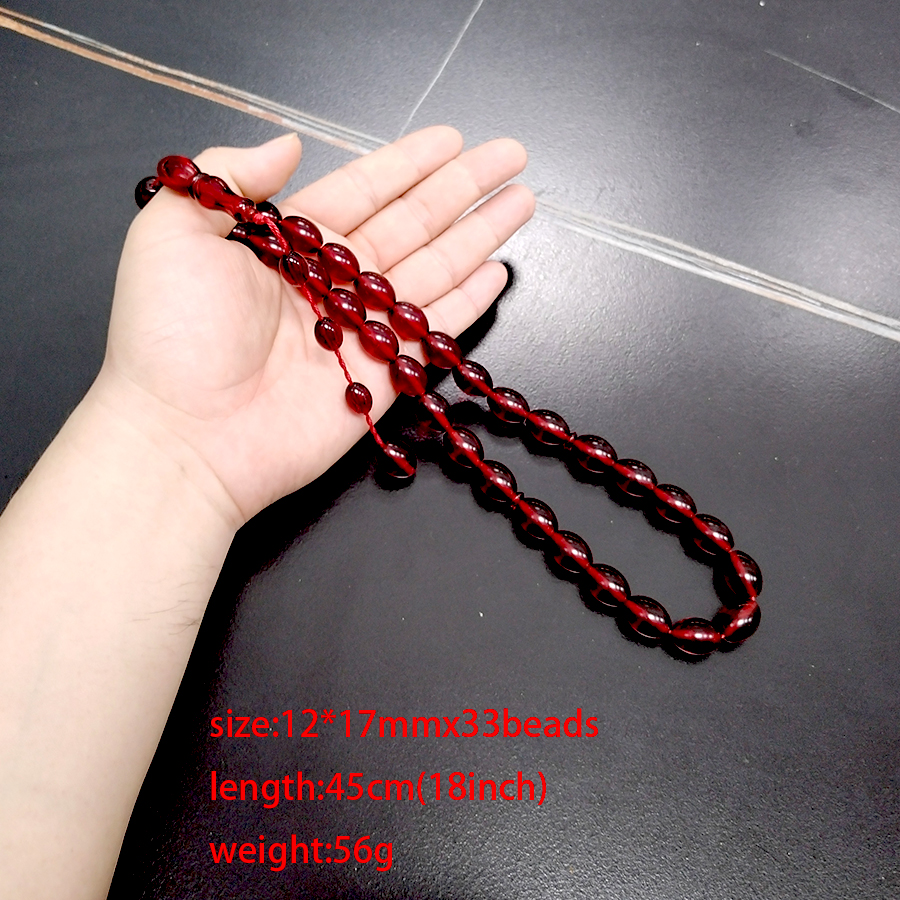 Tasbih Resin Merah 33 Butir Ge - Ethnic Fashion Store ulasan dan harga
