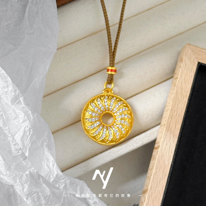 Kalung liontin bunga matahari  - Ethnic Fashion Store ulasan dan harga
