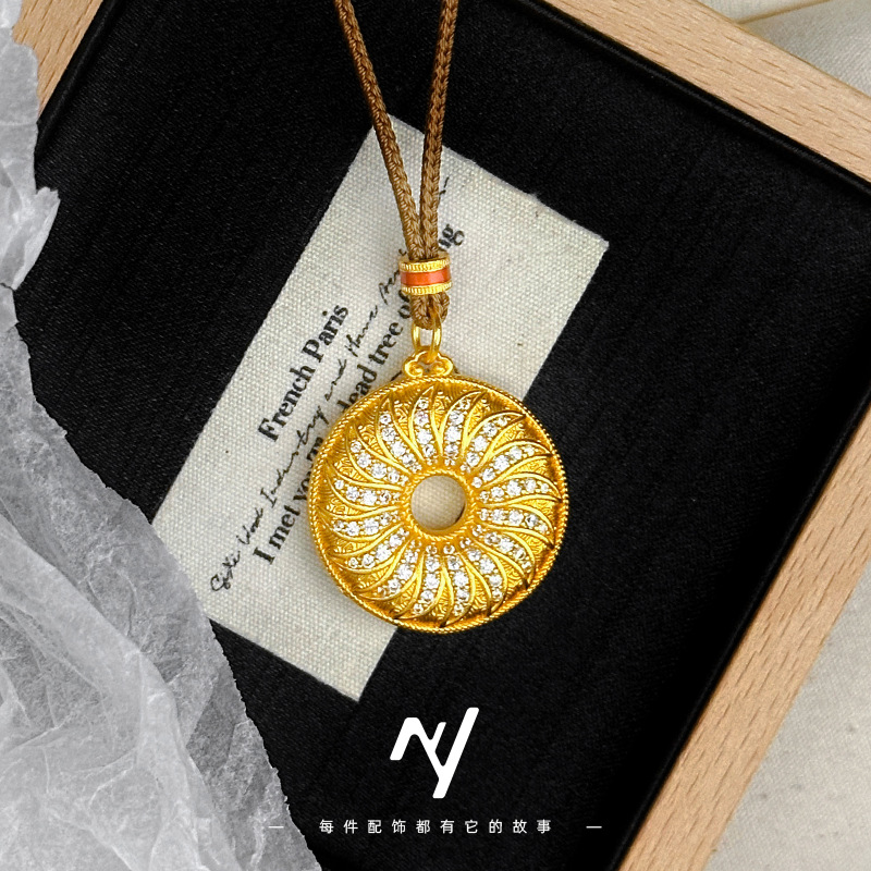 Kalung liontin bunga matahari  - Ethnic Fashion Store ulasan dan harga