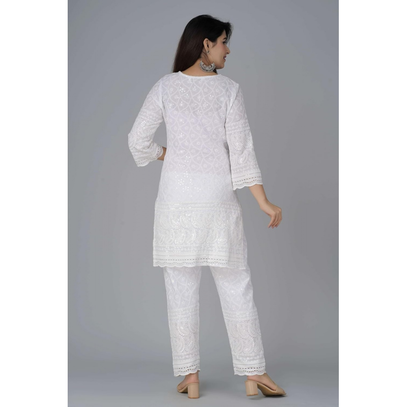 Kurti Katun Chikankari India u - Salwar Kameez Set ulasan dan harga