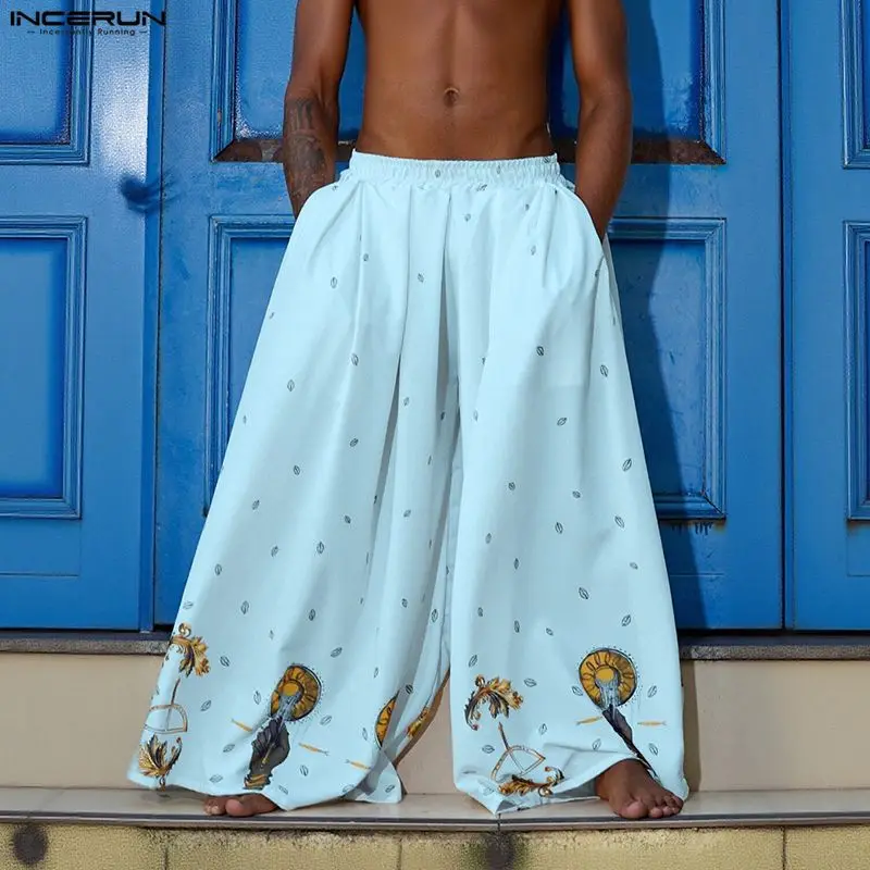 INCERUN Celana Kaki Lebar Pria - Ethnic Fashion Men ulasan dan harga