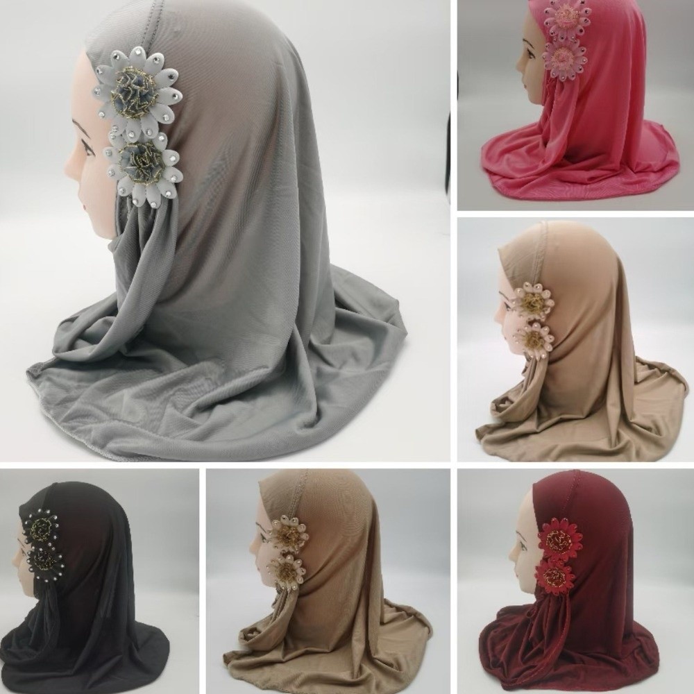 Hijab Anak Motif Bunga Solid,  - Ethnic Fashion Girls ulasan dan harga
