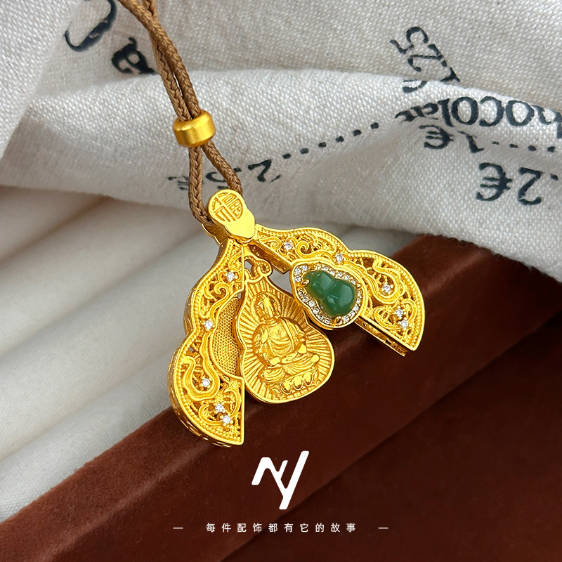 Liontin labu emas asli 24K 999 - Ethnic Fashion Store ulasan dan harga