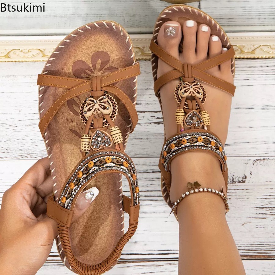 Sandal Bohemian Wanita Sepatu  - Ethnic Fashion Dress ulasan dan harga
