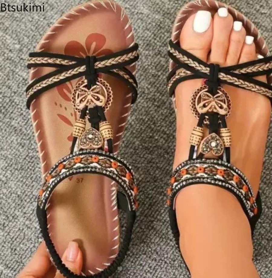 Sandal Bohemian Wanita Sepatu  - Ethnic Fashion Dress ulasan dan harga