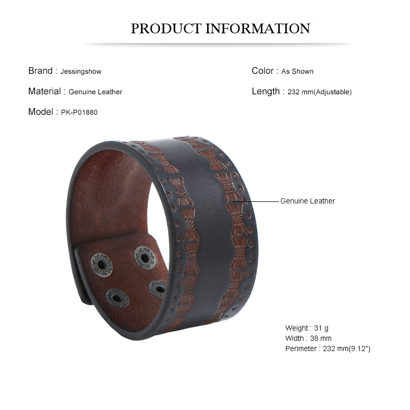Gelang kulit sapi lebar coklat - Ethnic Fashion Pk ulasan dan harga