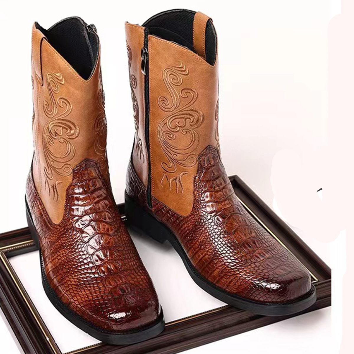 Sepatu Bot Koboi Barat Kasual  - Ethnic Fashion Men ulasan dan harga