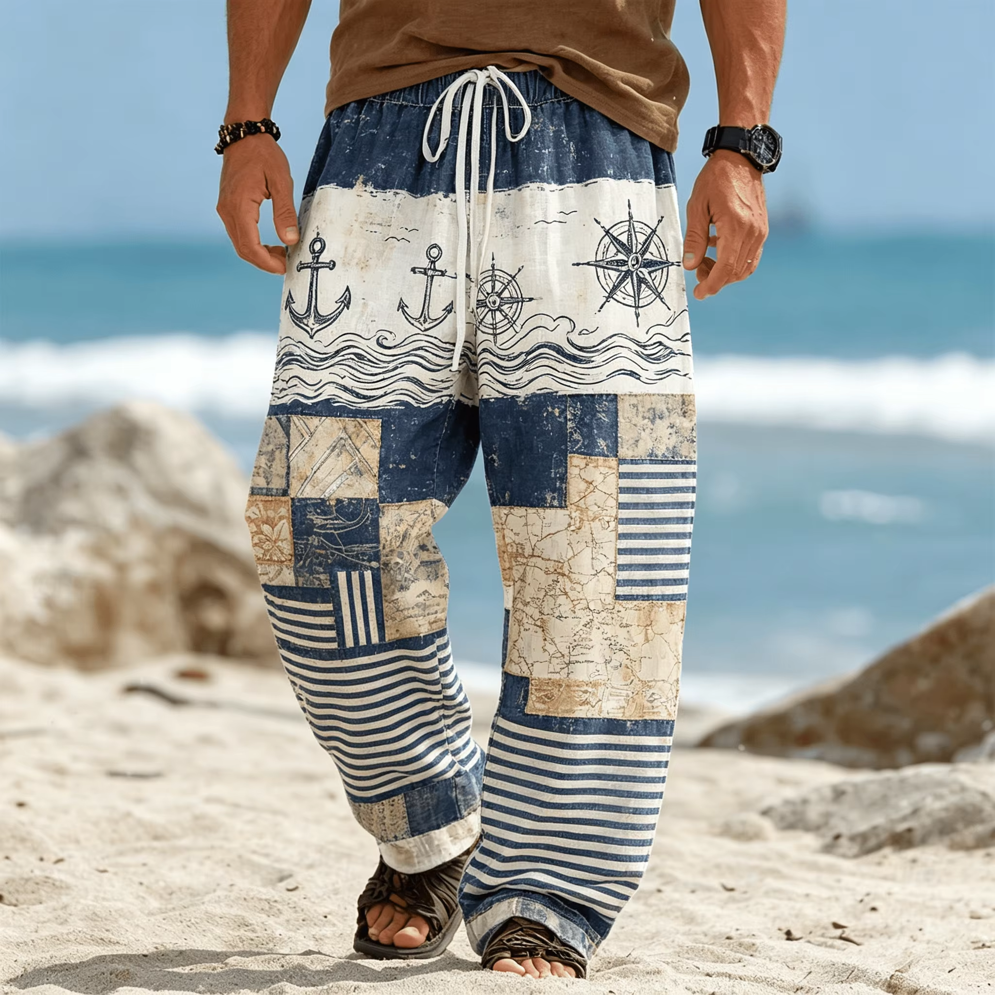 Celana Kaki Lurus Longgar Gaya - Ethnic Fashion Men ulasan dan harga