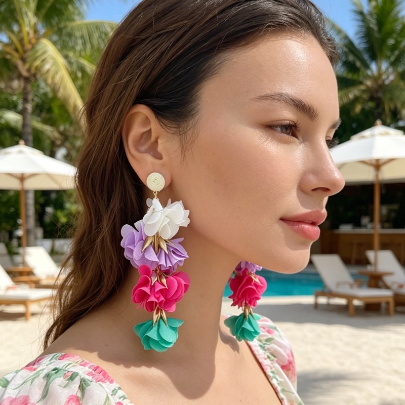Anting Jepit Bunga Warna-warni - Ethnic Fashion Trends 2026 ulasan dan harga